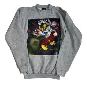 Vintage 1996 Space Jam Crewneck Sweatshirt Warner Bros Movie Promo USA Rare